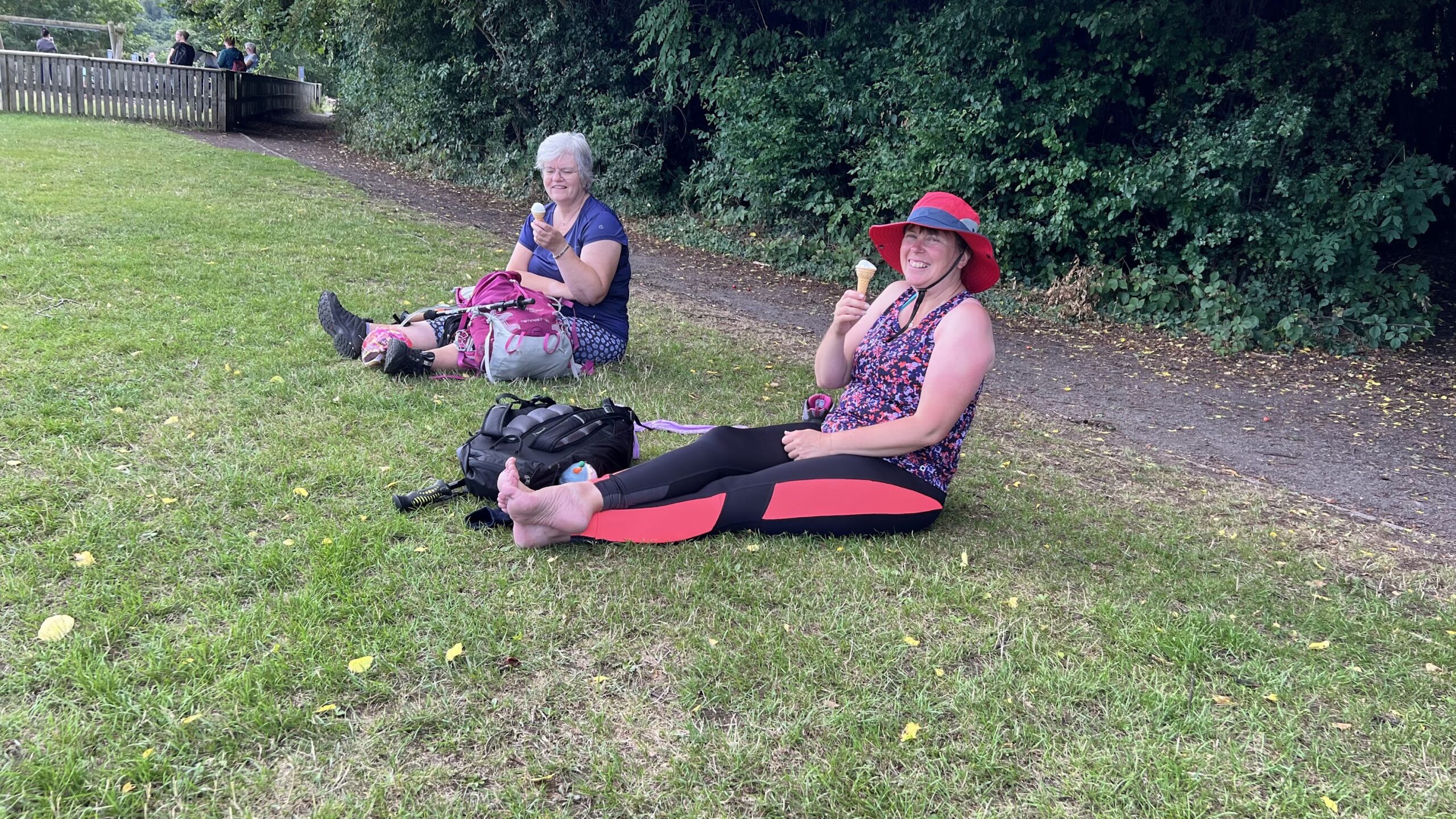 Having an icecream on Hadrian's Wall