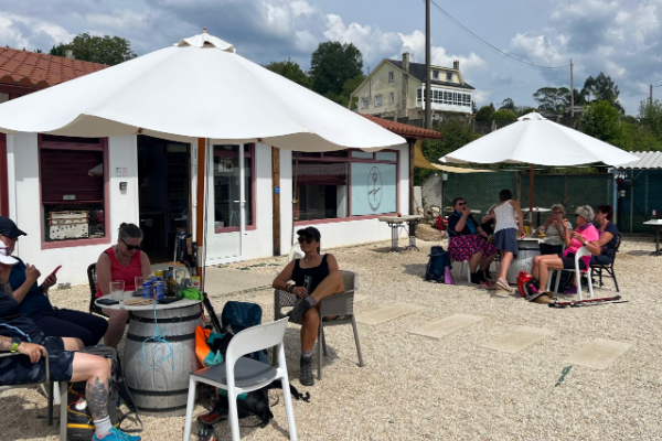 cafe before Mino on the Camino Ingles