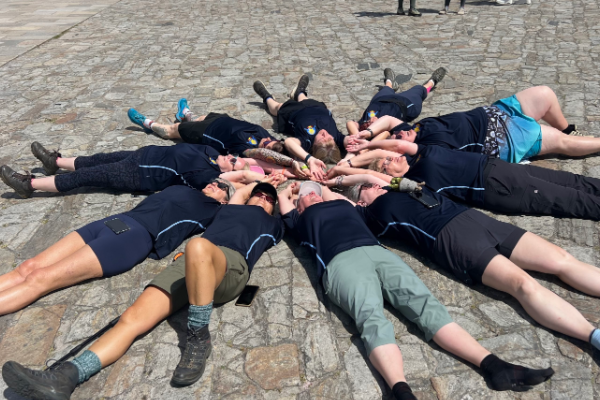 celebrating outside the Cathederal