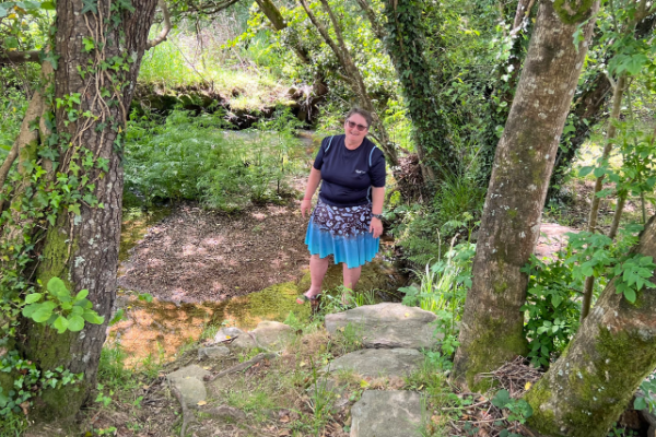 having a paddle on the Camino Ingles