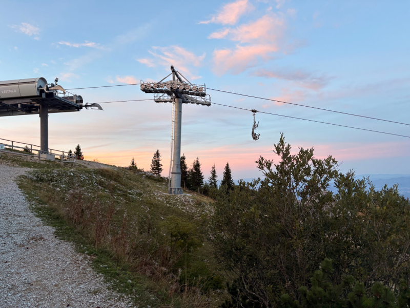 View from the mountain with chairlift, in Slovenia